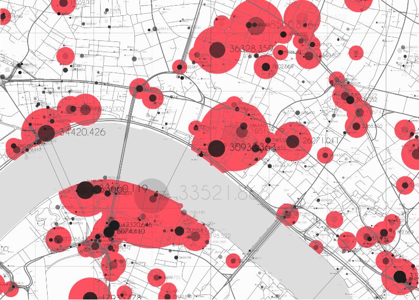 Graphic with geospacial data