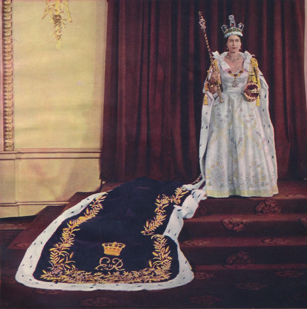 Queen Elizabeth II in coronation robes, 1953