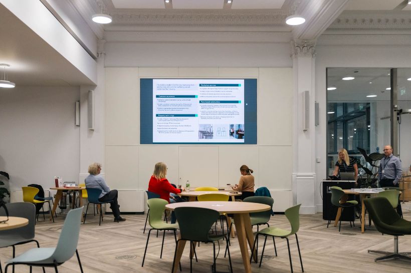 Common space with presentation screen