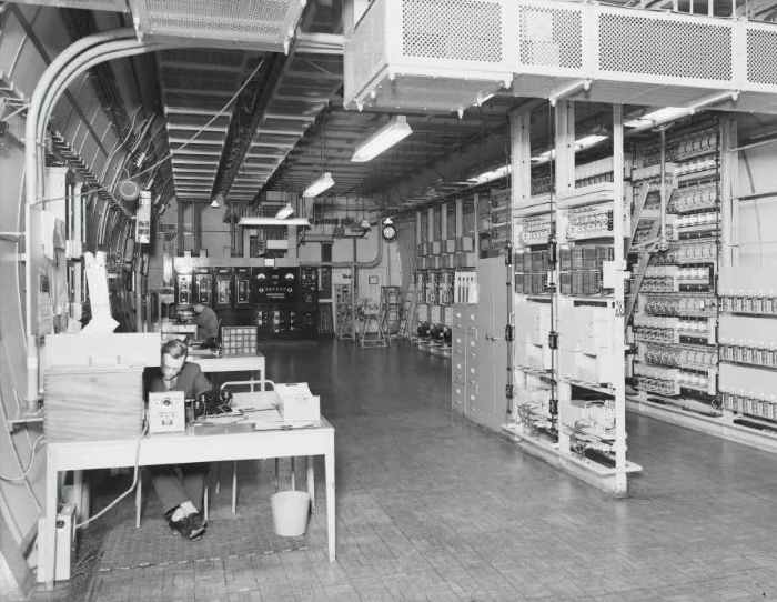 Staff at work in the Kingsway Exchange Tunnels Photo: British Telecom archive/Wilkinson Eyre